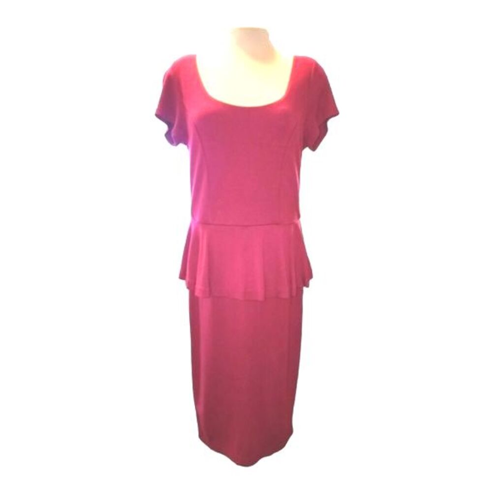 Torrid Red‎ Stretch Short Sleeve Scoop Neck Peplum Midi Dress Size 12